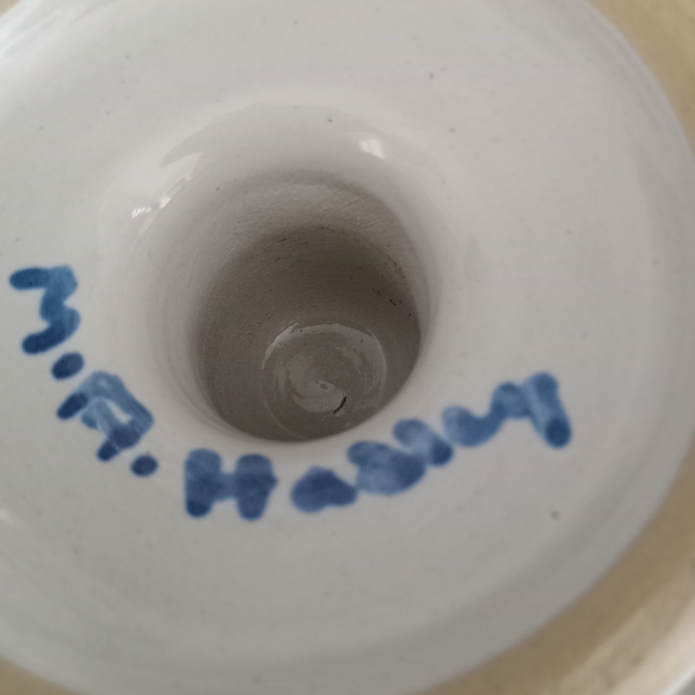 Blue and White Ceramic Goblet M.A.HADLEY - Picture 2 of 4